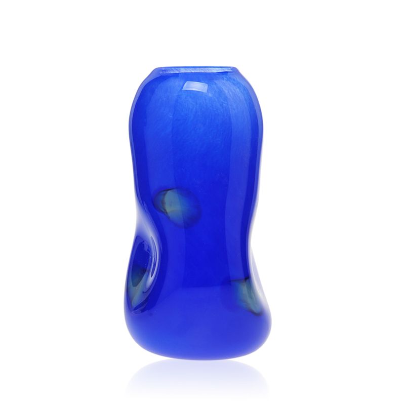 Kunstglass - Cirkus vase medium mørk blå