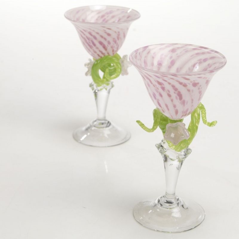 Kunstglass - Rosa blomst