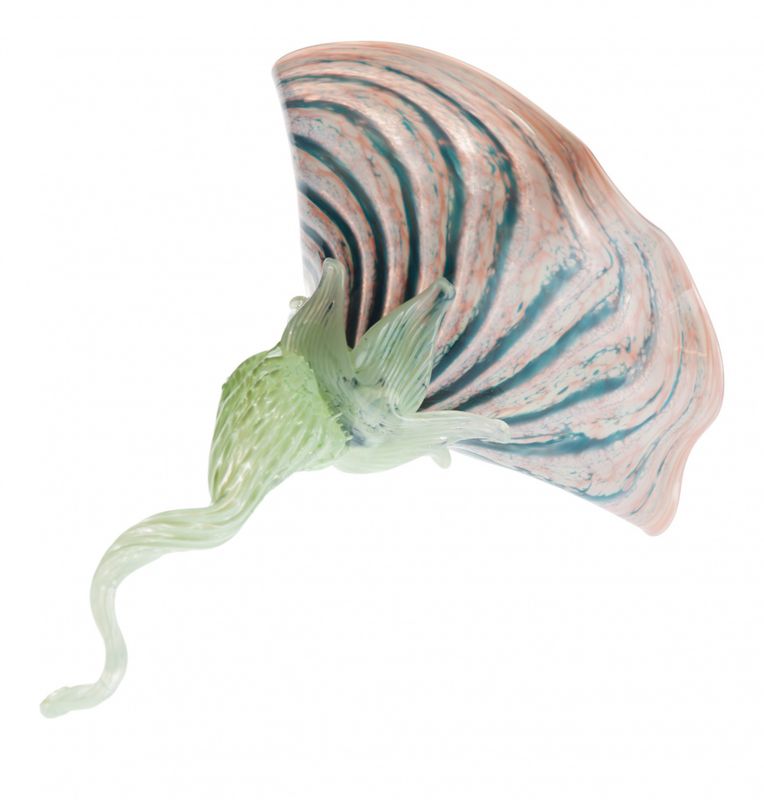 Glass skulptur - rosa blomst