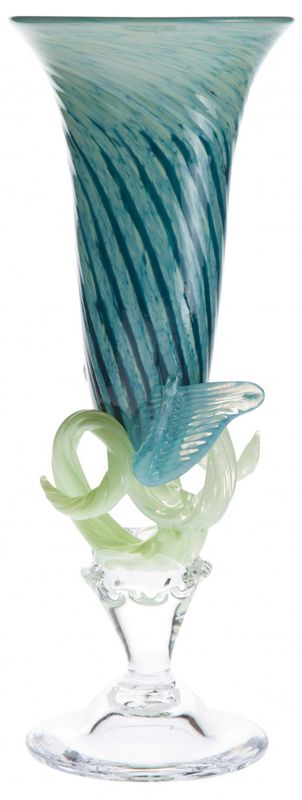 Kunstglass - sommerfugl turkis