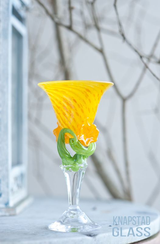 Kunstglass - Blomstring gul