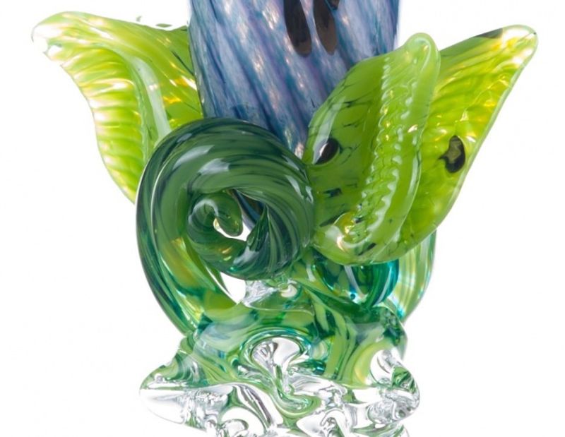 Kunstglass - Lilla sommerfugl