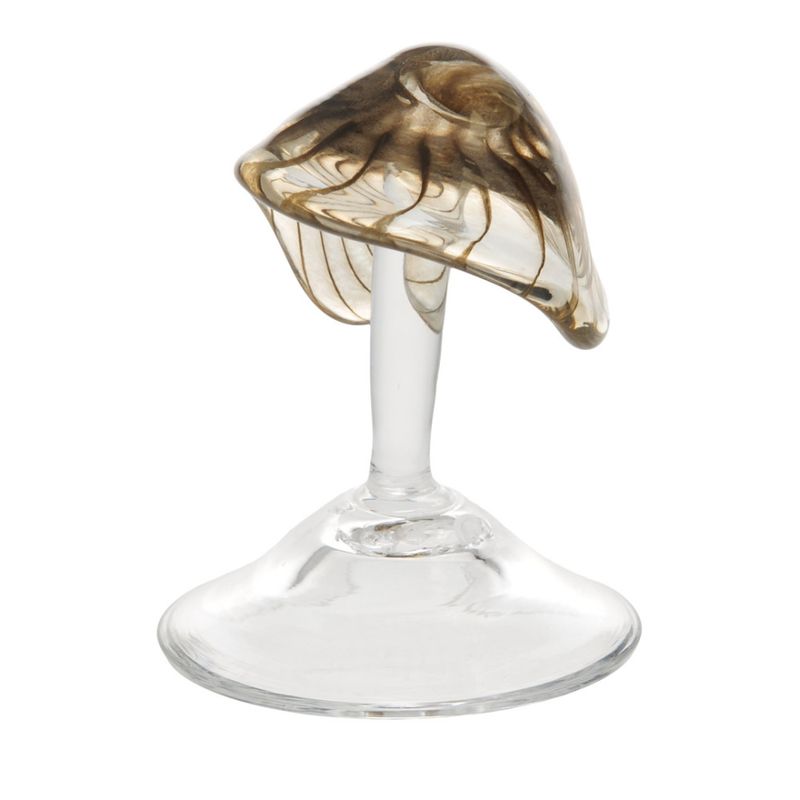 Glass bordskulptur - Sopp brun