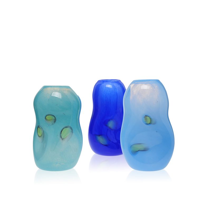 Kunstglass - Cirkus vase medium lys blå