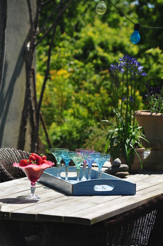 Kunstglass - Rustikk boble lys grønn