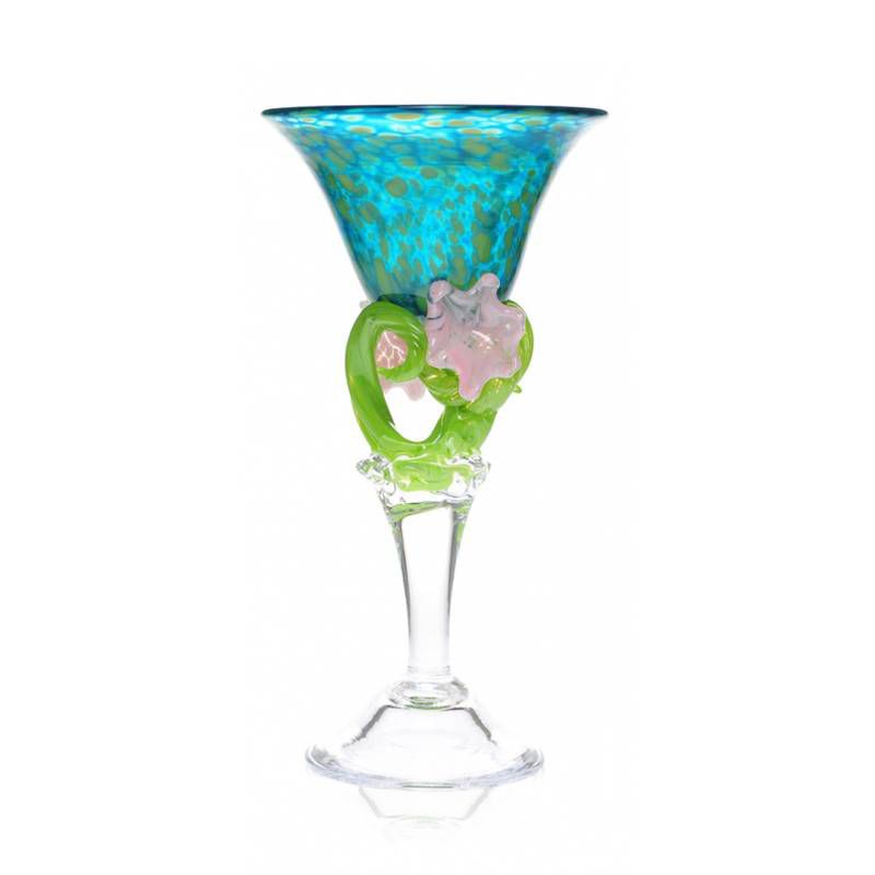 Kunstglass - Blomstring Aquamarin