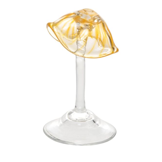 Hovedbilde Glass skulptur- sopp gul