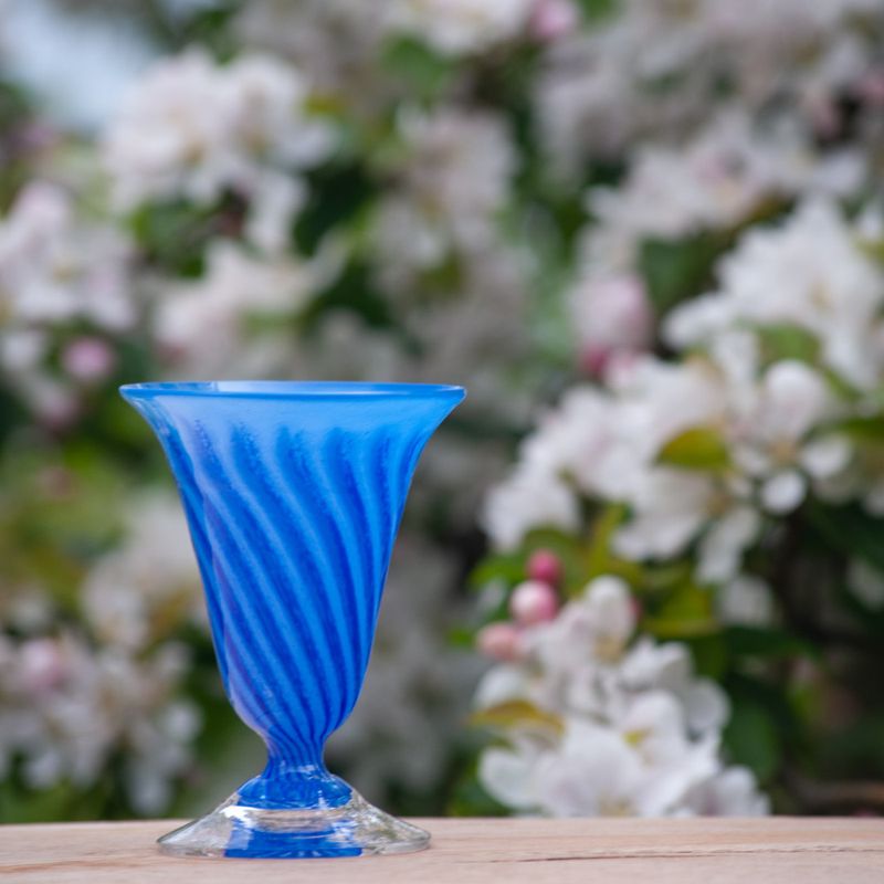 Kunstglass Sommerminner mørk blå - små