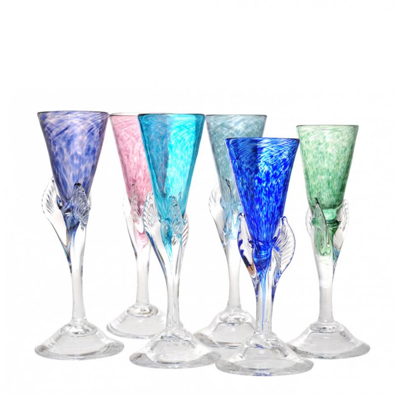 kunstglass - Lilje liten turkis