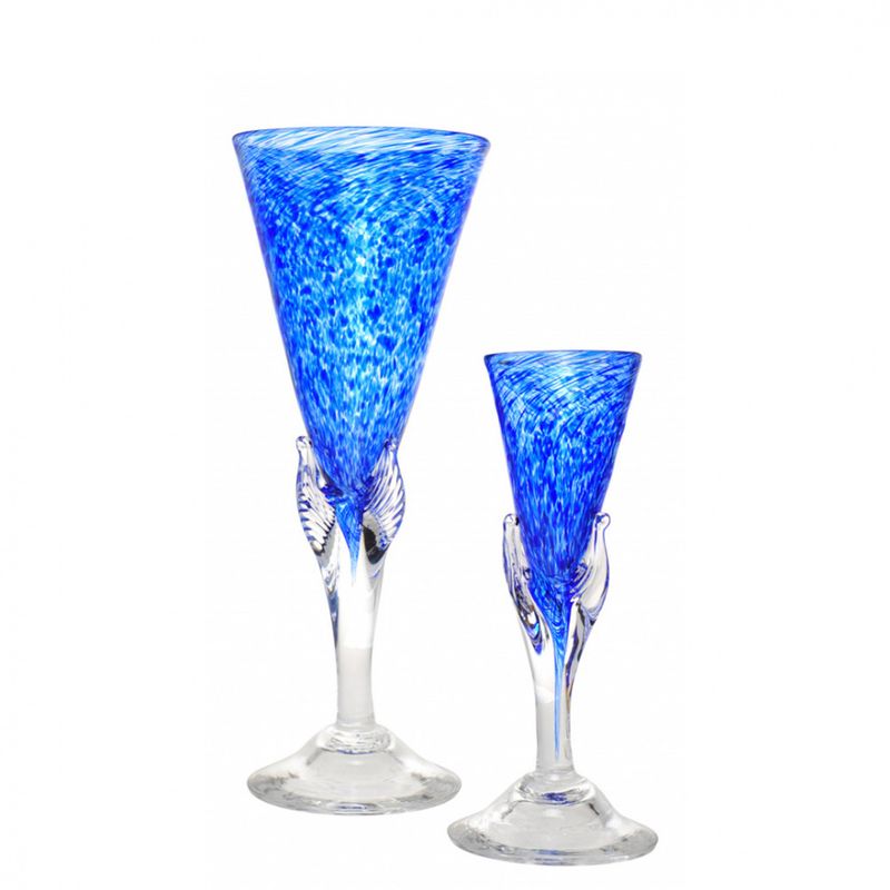 kunstglass - Lilje liten turkis