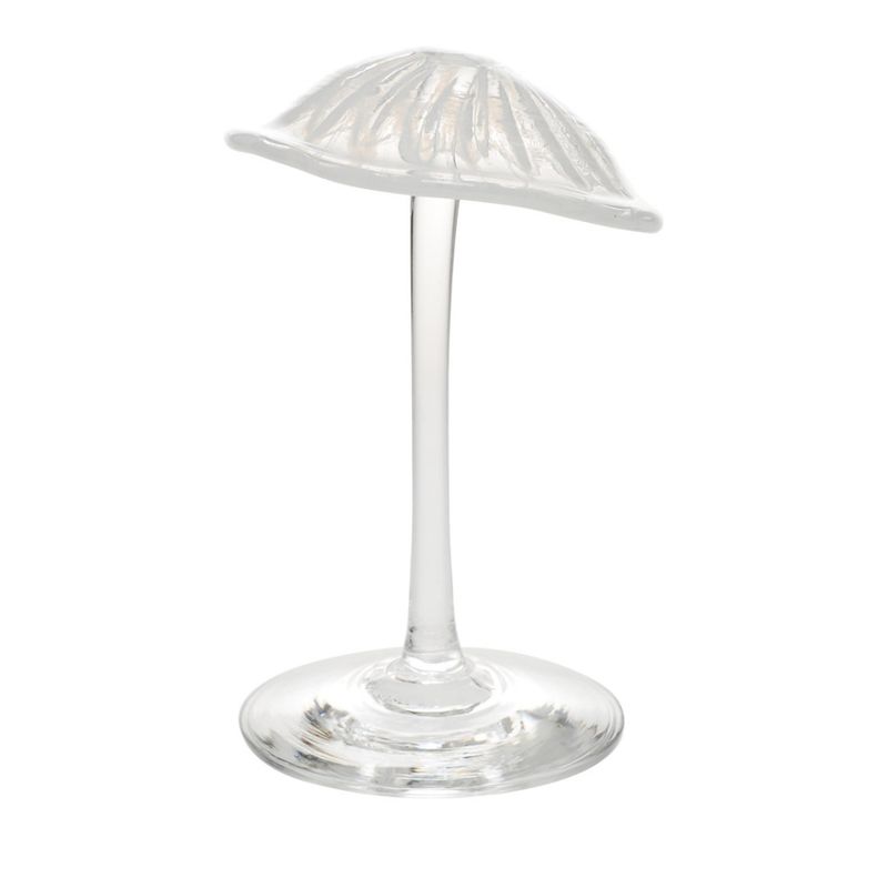 Glass skulptur  - Sopp hvit
