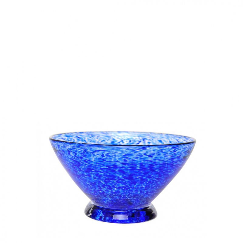 Kunstglass - Lilje skål liten blå
