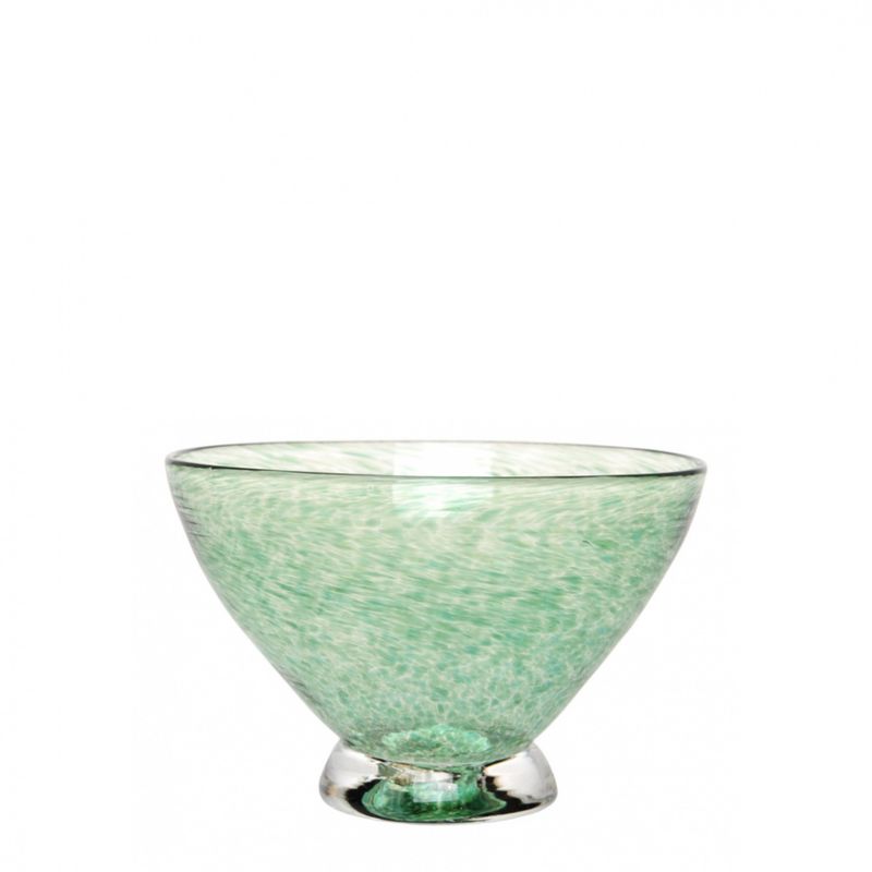 Kunstglass - Lilje skål grønn liten 