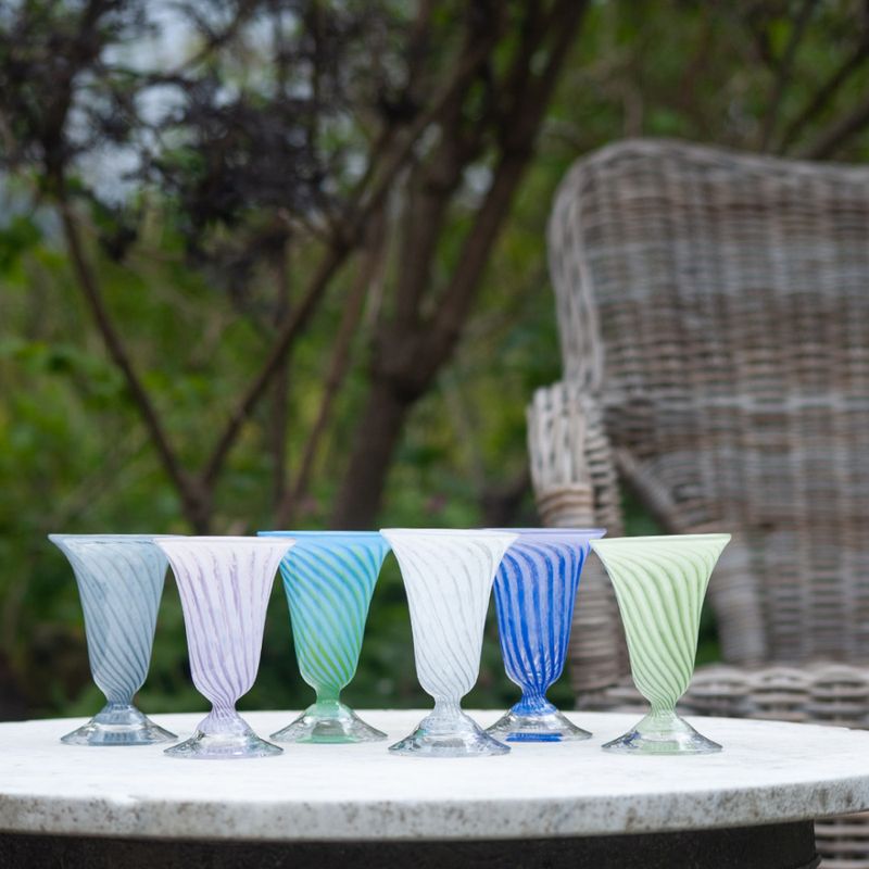 Kunstglass Sommerminner lys blå - små