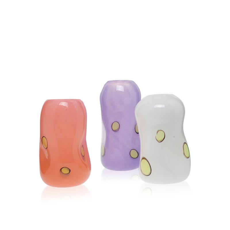 Kunstglass - Cirkus vase medium hvit