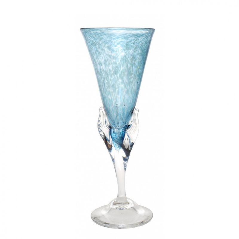 Kunstglass - Lilje blågrå stor 