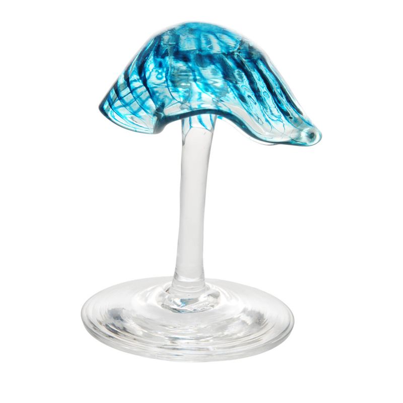 Glass skulptur - Sopp akvamarin