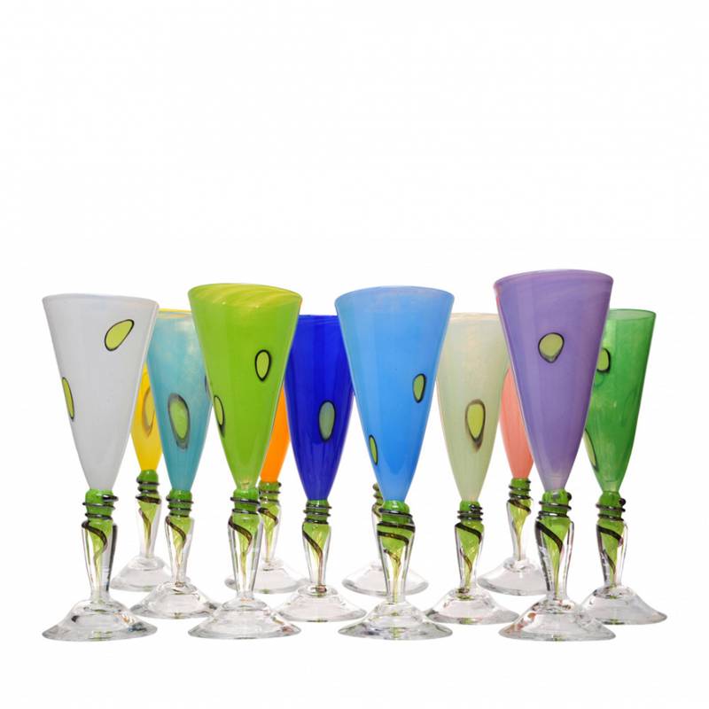 Kunstglass - Cirkus stor lysblå