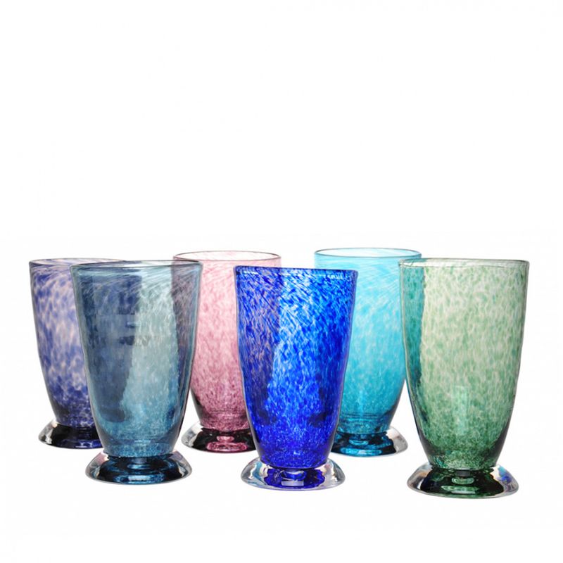 Kunstglass - Lilje hverdagsglass blå