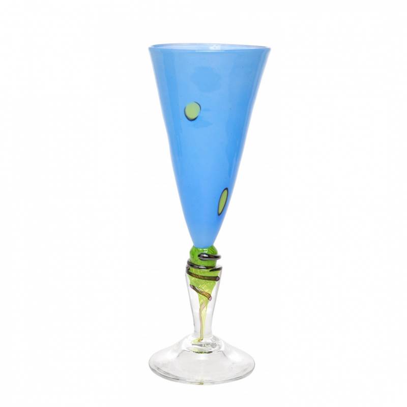 Kunstglass - Cirkus stor lysblå