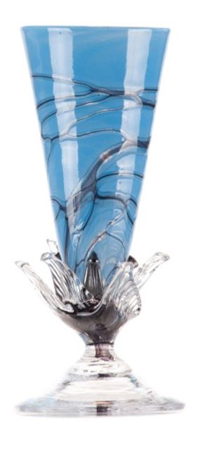 Hovedbilde Kunstglass - Marmorblomst blå